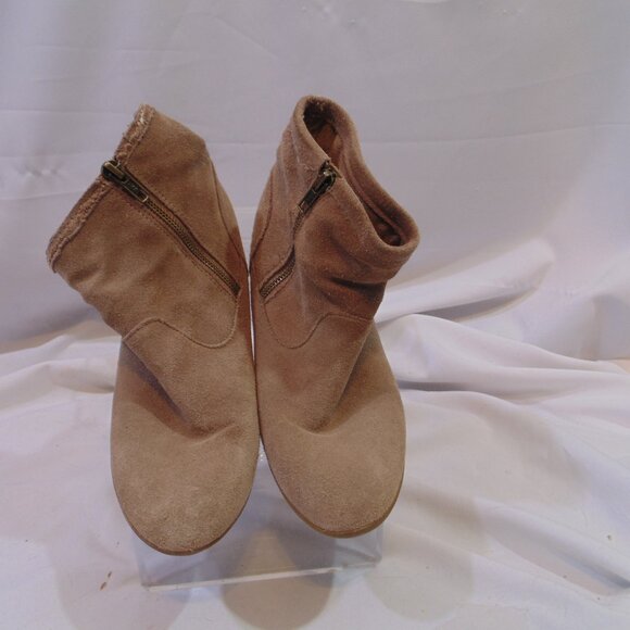 Minnetonka Suede Ankle Boots Wedge Heel Womens Size 9 - Picture 1 of 7
